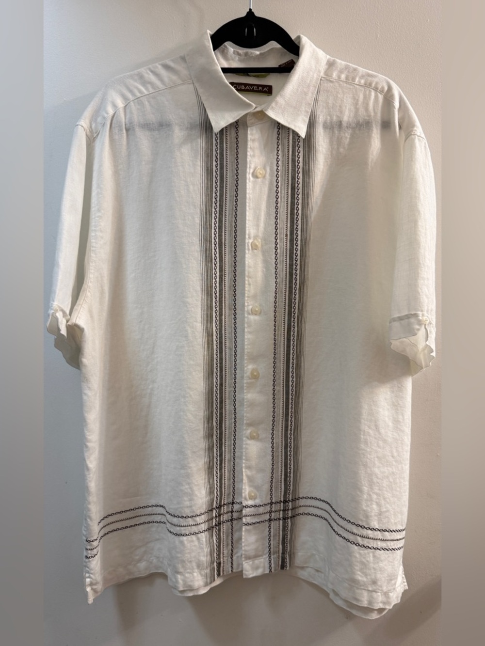 Cubavera 100% Linen Guayabera Shirt Men's XL White